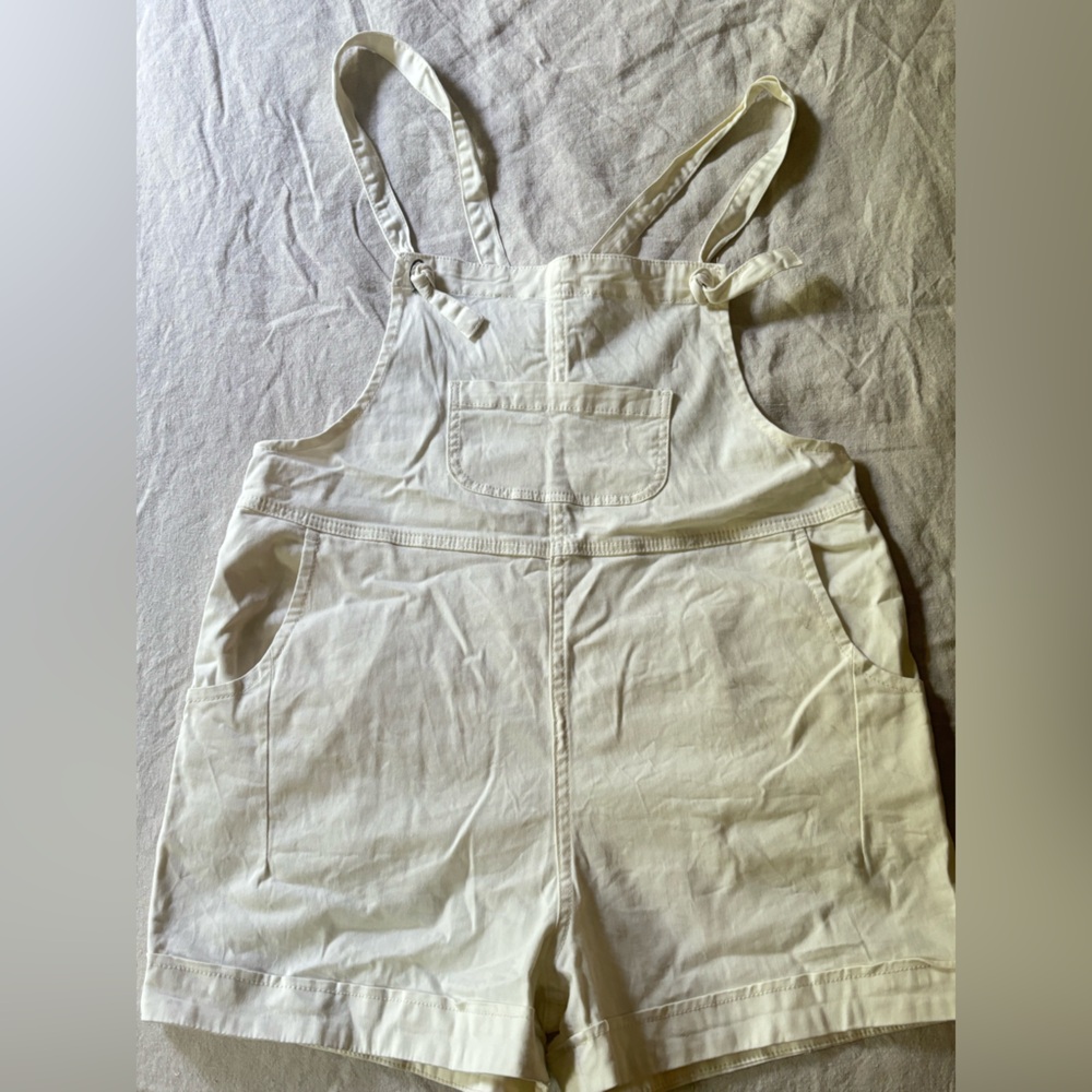 Pilcro White Short Overall Romper (S)
